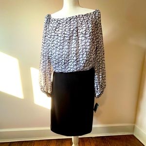 Gabby Skye Dress Black White NWT